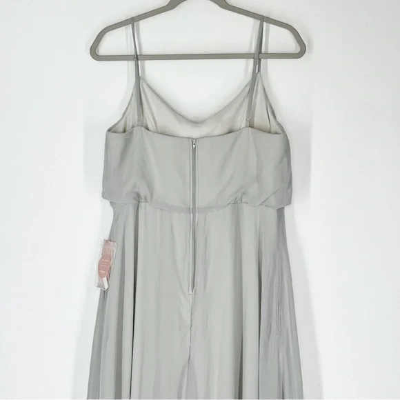 NWT Birdy Grey Gwennie Dove Gray Chiffon Dress Women’s Size Large - Picture 7 of 15